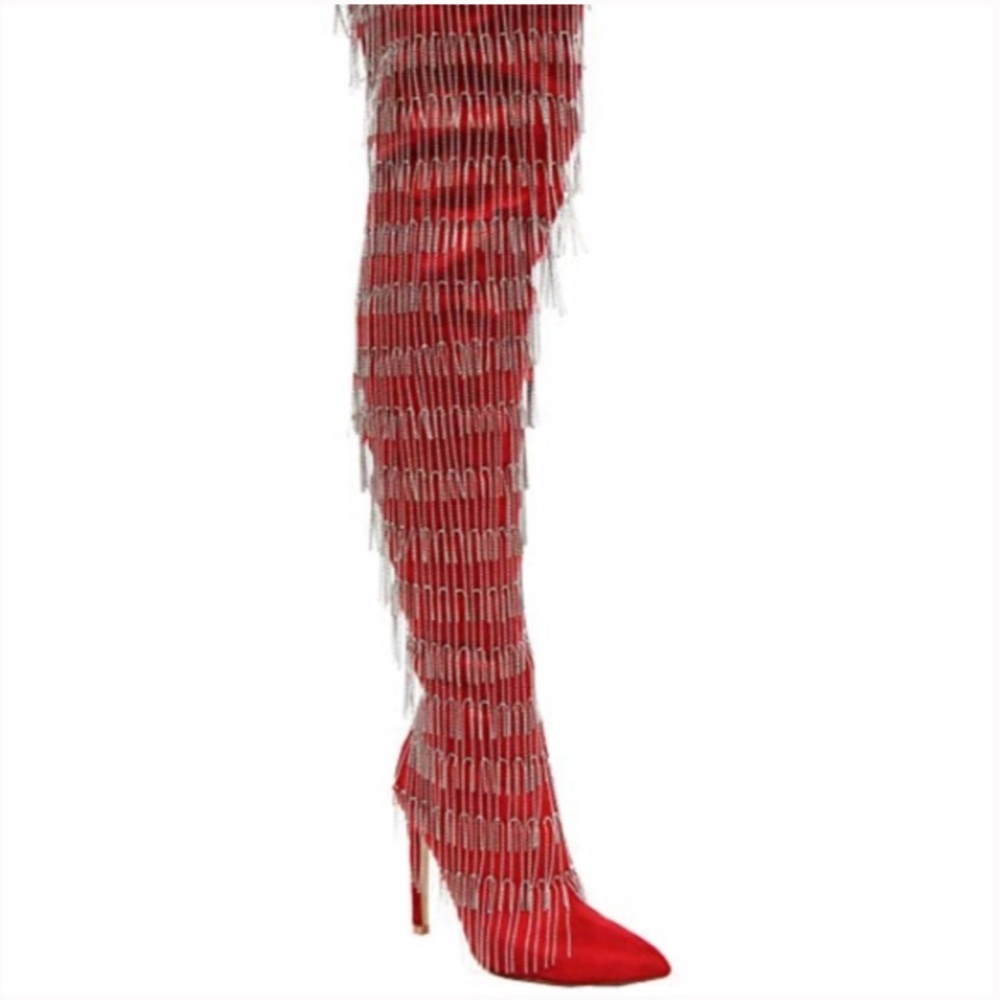 RED THIGH BOOTS - Picture 3 of 3